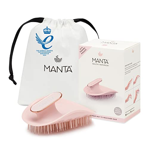 Hair Hairbrush - Fully Flexible Hair Brush - Gentle Brush That Helps Prevent Hair Breakage - Scalp Care Massager and Detangler (Pink-Rose)