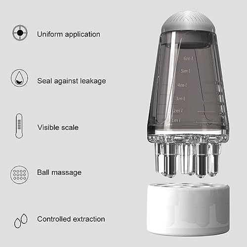Hair Oil Applicator Bottle, Scalp Applicator Comb Hair Scalp Applicator, Ball Root Comb applicator Bottle Scalp Massager for Hair Growth, Mini Hair Raising Solid Hair Massage Tool(Grey) - Image 3
