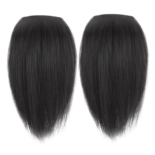 Hair Pieces for Thinning Hair 2PCS 9.8 Inch Invisible Hair Topper Thick Clip on Female Top Hair Pieces for Adding Hair Volume Invisible Hair Clips Thickened Fluffy Hair Piece Fluffy Hair Natural Blac