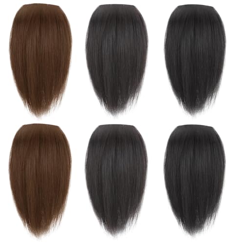 Hair Pieces for Thinning Hair 2PCS 9.8 Inch Invisible Hair Topper Thick Clip on Female Top Hair Pieces for Adding Hair Volume Invisible Hair Clips Thickened Fluffy Hair Piece Fluffy Hair Natural Blac - Image 2