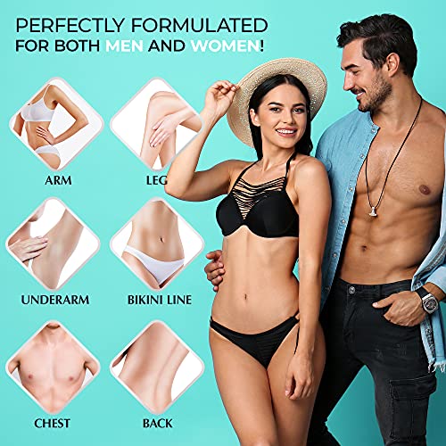Hair Removal Cream For Women: 2 Pack Premium Gentle Depilatory Cream Inhibitor Kit - Designed for Body Bikini Area and Sensitive & Intimate Regions - Nourishes the Skin With Aloe Vitamin E Jojoba Oil - Image 2
