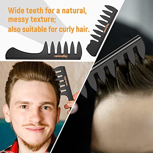 Hair Styling Combs and Brush Set For Men - Quiff Roller Brush For Adding Volume, Mens Styling Combs For Quiff, Pompadour, Slicked-back, Fauxhawk, Undercut - Image 6