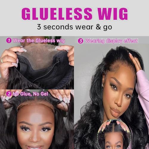 Hair Wear and Go Glueless Wigs Human Hair Pre Plucked Pre Cut Body Wave Lace Front Wigs Human Hair 4x4 Lace Closure Wigs Human Hair Wigs for Black Women Glueless (18 Inch) - Image 6