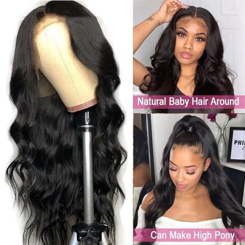 Hair Wigs human hair Human Hair Wig for Black Women, HD Transparent 13x4 Lace Front Wigs 14-40inches Long Brazilian Human Hair Wig, Natural Black Color Natural Wigs for women Density - Image 5