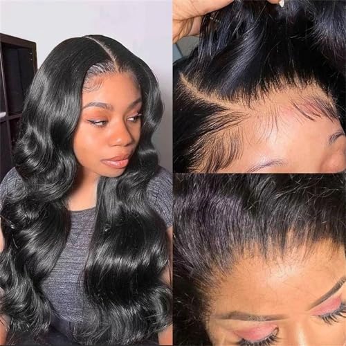 Hair Wigs human hair Human Hair Wig for Black Women, HD Transparent 13x4 Lace Front Wigs 14-40inches Long Brazilian Human Hair Wig, Natural Black Color Natural Wigs for women Density - Image 6