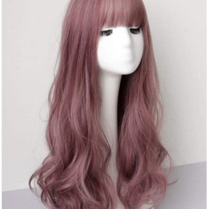 Hair Wigs Synthetic Wigs with Bangs Long Wavy Curly Wig for Women, Heat Resistant Full Head Hair Wig for Daily Wear Or Costume Wig Human Hair Wig