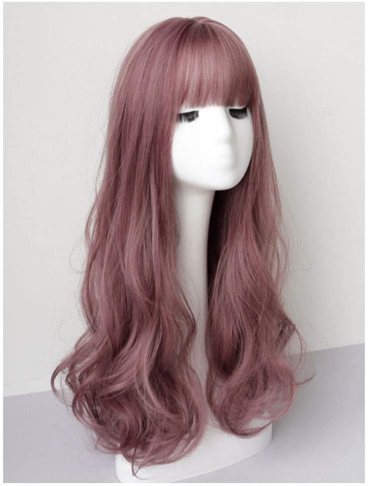 Hair Wigs Synthetic Wigs with Bangs Long Wavy Curly Wig for Women, Heat Resistant Full Head Hair Wig for Daily Wear Or Costume Wig Human Hair Wig