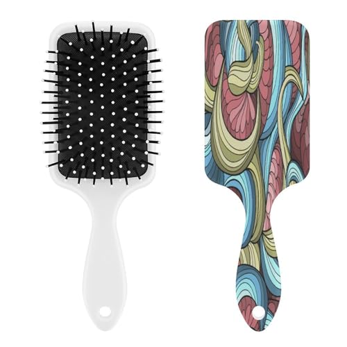 Hairbrush, Air Cushion Massage Comb for Paisley Floral Indian Mandala Hair Brush Anti Static With Nylon Pin For Men Women Girls Ladies Dry Curly Damaged Hair