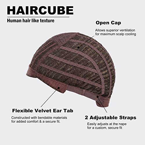 HAIRCUBE Human-hair Like Texture Short Brown Pixie Cut Wigs for Women with Bangs Synthetic Replacement Wigs - Image 6
