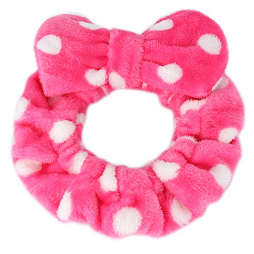 Hairizone Makeup Wrap Headband for Facial Wash Shower Hairband Adjustable Elastic Bowknot Cosmetics Hair Band for Women (Roseo) - Image 3