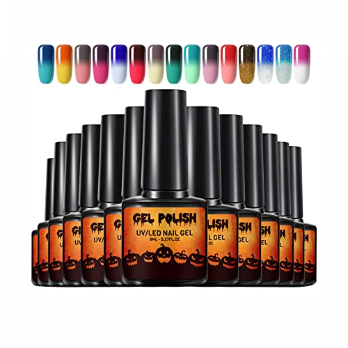 Halloween Color Changing Gel Nail Polish 1PC Long Lasting Glossy Gradient Mood Nail Gel for DIY Nail Art Manicure at Home Salon - Image 3