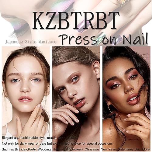 Halloween Luminous Press on Nails Medium Ghost Fake Nails with Design Black Full Cover Stick on Nails Horror Artificial Acrylic False Nails Holiday False Nails Halloween for Women and Girls 24Pcs - Image 6