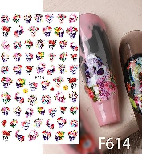 Halloween 3D Self-Adhesive Nail Art Stickers for Women and Girls, 6 Sheets - Image 4