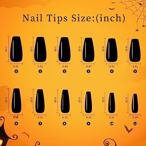 Halloween Press on Nails Comic PoP Art Mediem Coffin Tips Ghost Spider Web Full Cover Fake Nails Blood Fluorescent Green Glue on Nails 72Pcs - Image 8