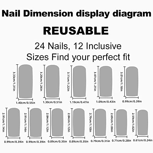 Halloween Press on Nails Long Coffin French Tip Purple Spider Web Design 24 Pcs - Image 5