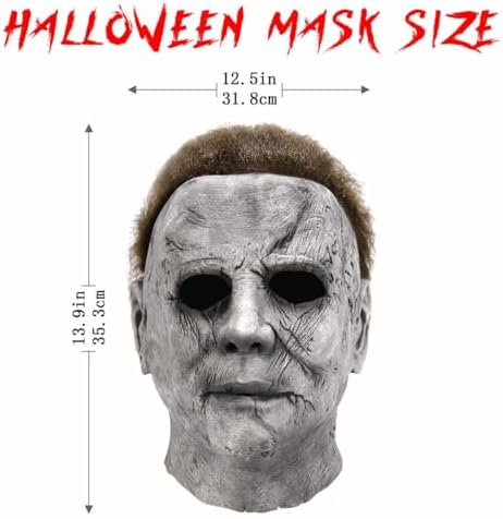 Halloween Scary Michael Myers Head Mask, Original Michael Myers Mask Adult/Kids, Halloween Masquerade Cosplay Latex Full Head Mask Costume for Adults - Image 6