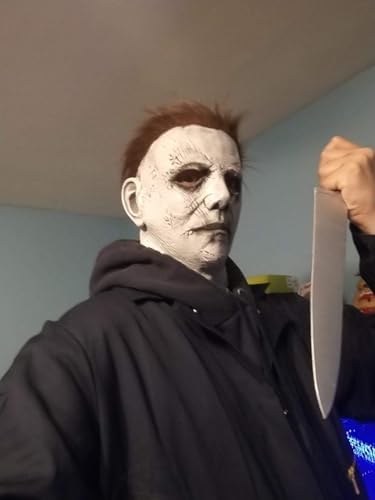 Halloween Scary Michael Myers Head Mask, Original Michael Myers Mask Adult/Kids, Halloween Masquerade Cosplay Latex Full Head Mask Costume for Adults - Image 4