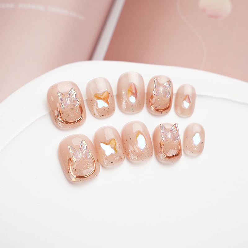 Luxury Handmade 3D Reusable Press On Nails Set of 10 UV Finished Custom Designs - Image 3