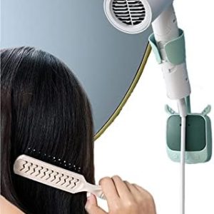 Hands Free Hair Dryer Holder Stand,Wall Mounted Adjustable Blow Dryer Stand Holder,Self Adhesives No Drilling Hairdryer Stand No Hand,Bathroom Shower Hair Tool Organizer Essential Accessories