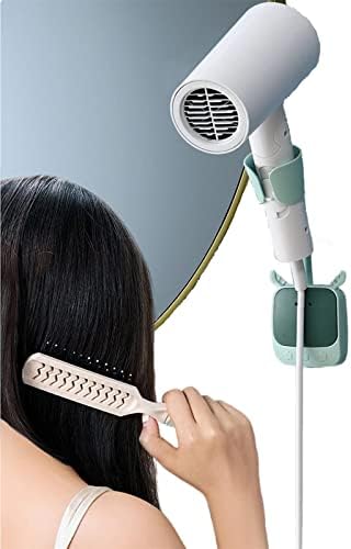 Hands Free Hair Dryer Holder Stand,Wall Mounted Adjustable Blow Dryer Stand Holder,Self Adhesives No Drilling Hairdryer Stand No Hand,Bathroom Shower Hair Tool Organizer Essential Accessories