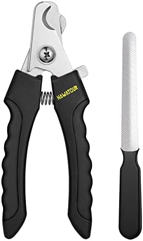 HAWATOUR Dog Nail Clippers, Professional Pet Nail Clipper & Trimmers with Safety Guard to Avoid Over Cutting, Grooming Razor with Nail File for Cat Small Medium Large Dog, Black