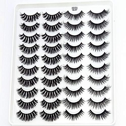 HBZGTLAD 20 pairs natural false eyelashes fake lashes long makeup 3d mink eyelashes eyelash extension mink eyelashes for beauty (GL07)