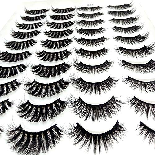 HBZGTLAD 20 pairs natural false eyelashes fake lashes long makeup 3d mink eyelashes eyelash extension mink eyelashes for beauty (GL07) - Image 5