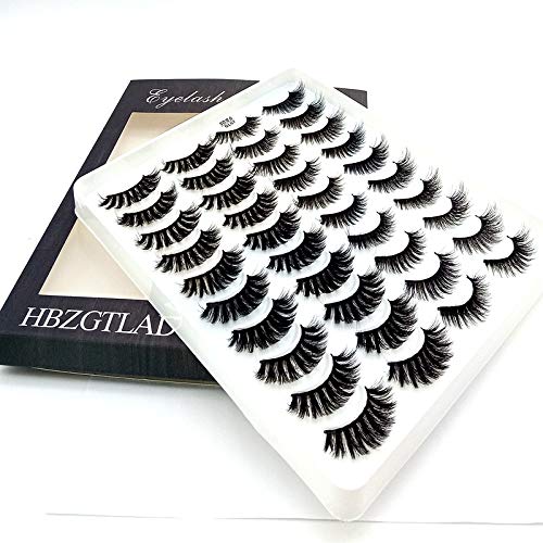 HBZGTLAD 20 pairs natural false eyelashes fake lashes long makeup 3d mink eyelashes eyelash extension mink eyelashes for beauty (GL07) - Image 2