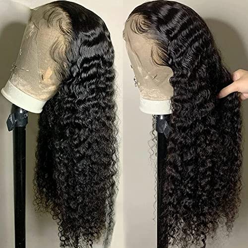 26 Inch HD Transparent Deep Curly Human Hair Lace Front Wig 180% Density - Image 3