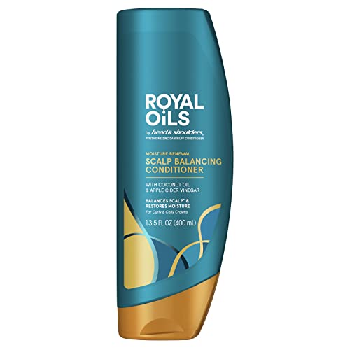 Head & Shoulders Conditioner, Moisture Renewal, Anti Dandruff Treatment and Scalp Care, Royal Oils Collection with Coconut Oil, for Natural and Curly Hair, 13.5 fl oz