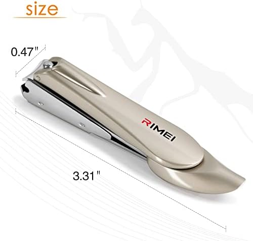 Heavy Duty Nail Clippers for Thick Fingernails Toenails, Professional Nail Cutter with Catcher, Sharp and Durable Nail Care Grooming Kit for Men Women Seniors (Nickel Color) - Image 8