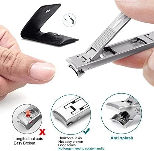 **Heavy Duty Nail Clippers for Thick Nails, Integrated Safety Lock and File, Slim Silver Design** - Image 6