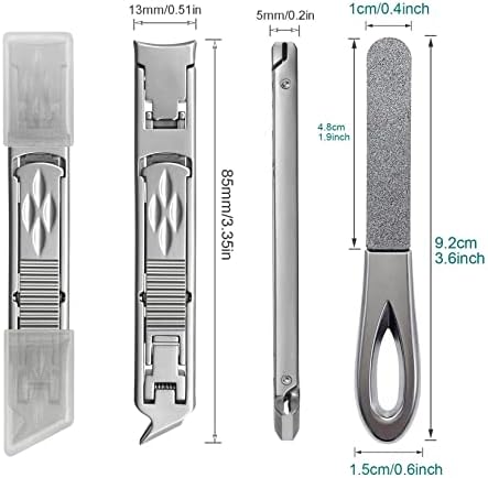 **Heavy Duty Nail Clippers for Thick Nails, Integrated Safety Lock and File, Slim Silver Design** - Image 7