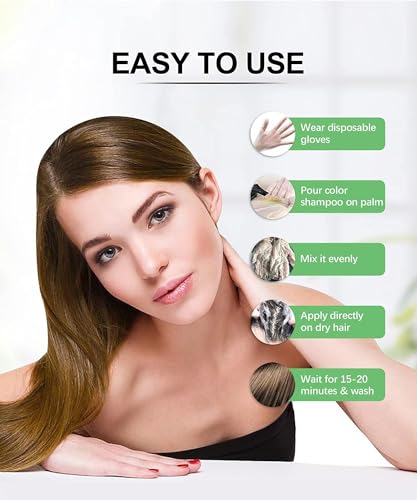 Herbishh Ultimate Combo Hair Color Shampoo Golden Brown 400ml Pack of 2 for Gray Hair + Argan Hair Mask 150gm for Conditioning & Hydration | Shampoo Para teñir el cabello | Long Lasting & DIY | - Image 8