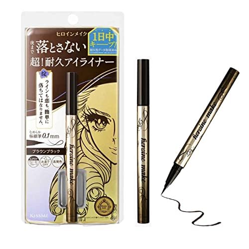 Heroine Make by KISSME Prime Liquid Eyeliner, Super Waterproof, Ultra Fine Tip for Precise Eye Makeup, Stay All Day Long, 02 Brown Black - Image 9