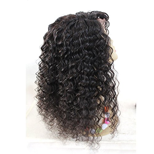 High-Quanlity 20" Afro Full Lace Wigs Black Women Kinky Wig mongolian Virgin Remy Human Hair Curly Color #1B Off Black - Image 2