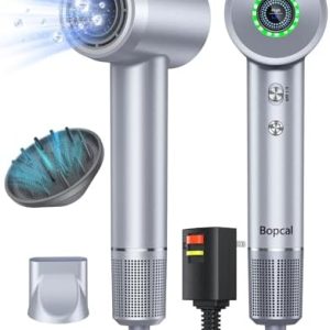 High Speed Hair Dryer with Diffuser, Bopcal Ionic Blow Hairdryer