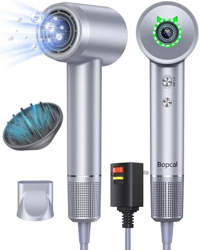 High Speed Hair Dryer with Diffuser, Bopcal Ionic Blow Hairdryer