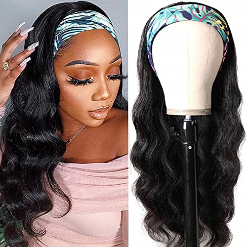 higher Body Wave Headband Human Hair Wig 18 Inch Glueless None Lace Front Wig Brazilian Virgin Hair Wear and Go Wigs for Black Women 150% Density Wigs Natural Color