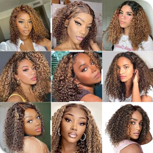 12 Inch 4/27 Highlight Blonde Wear and Go Glueless Water Wave Bob Wig 180% Density Human Hair - Image 6