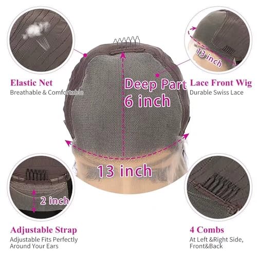Highlight Ombre Blonde Color Brazilian Hair Wavy Human Hair Wig 13x6 HD Transparent Lace Front Wig Loose Wave Remy Hair Invisible Lace Glueless Wigs 150% Density with Baby Hair Bleached Knots 24inch - Image 7