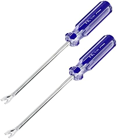 Honbay 2PCS Tack Lifter Screwdriver Tool Staple Remover 3 mm U Tip Nail Staple Rivet Tack Puller for Furniture