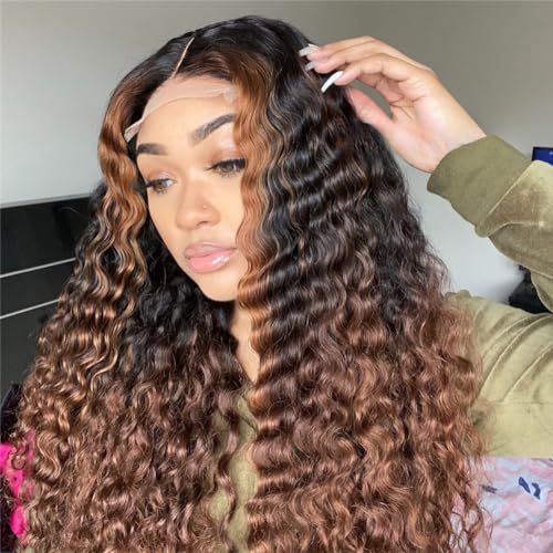Honey Blonde Ombre Loose Wave 360 Lace Front Human Hair Wig 150% Density