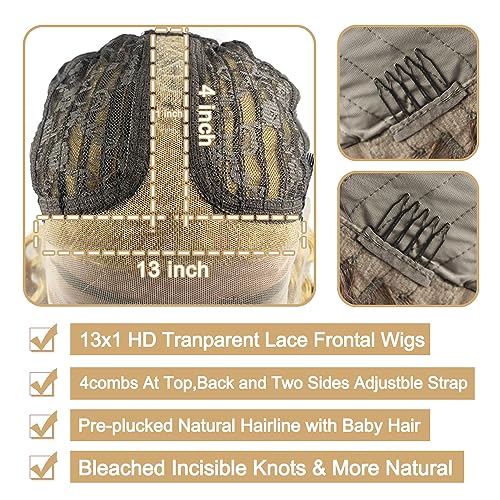 Honey Blonde Kinky Curly Lace Front Wig Human Hair 613 Wig 150% Density Glueless Wigs Human Hair Pre Plucked with Baby Hair 13x4x1 Lace Frontal Human Hair Wigs 18 Inch - Image 5
