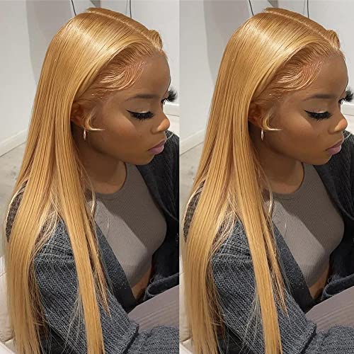 Honey Blonde Lace Front Wig Human Hair 13x4 Transparent Lace Frontal Wig Human Hair #27 Colored Straight Lace Front Wig For Black Women Pre Plucked With Baby Hair 16 Inch Estilar - Image 7