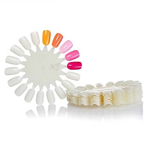 Honey Joy False Nail Flower Wheel For 18 Color Card Display Board Template Sunflower Shaped Nails Art Tools Pack of 10