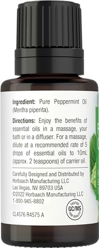 Horbäach Pure Peppermint Essential Oil 15mL for Soothing Aromatherapy and Relaxing Baths - Image 2
