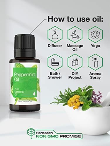 Horbäach Pure Peppermint Essential Oil 15mL for Soothing Aromatherapy and Relaxing Baths - Image 6
