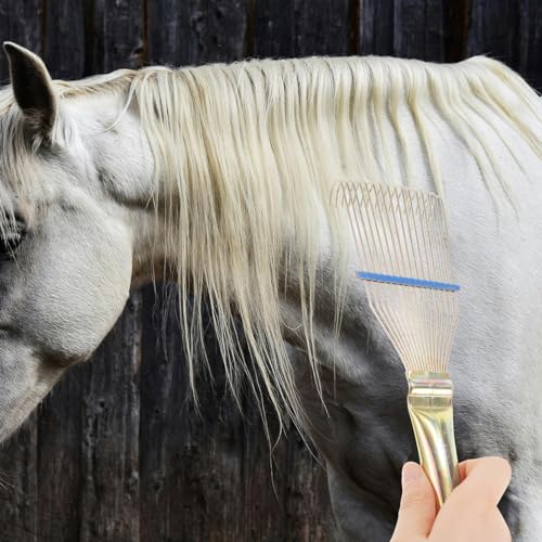 Horse Grooming Brush Steel Horse Shedder Scraper Deshedding Tool Horse Hair Comb Cleaning Brush Dog Rake Horse Tail Brush Massage Tool Pet Hair Removal Brush - Image 7