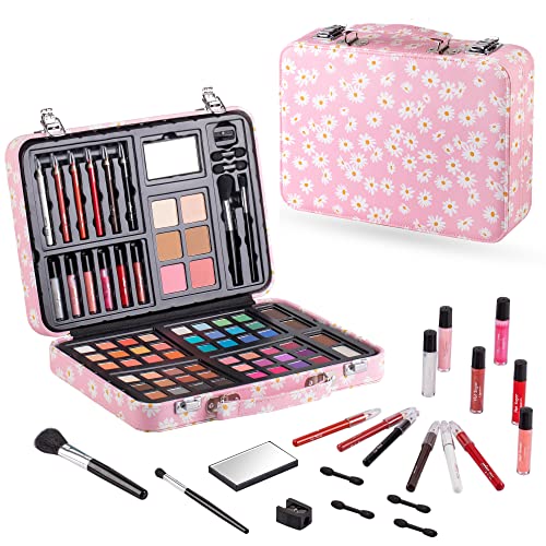 Hot Sugar Pink Daisy 20-Piece Teen Girls Makeup Cosmetic Gift Set for Ages 10-12